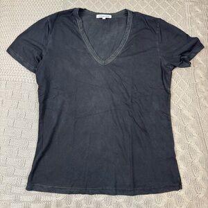 Cotton Citizen Vintage Black Standaed V Neck Tee Medium USA Made